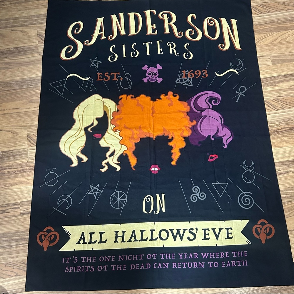 Hocus Pocus Pattern Backdrop Or Can Be Used As A Tablecloth Size 59x46 Halloween